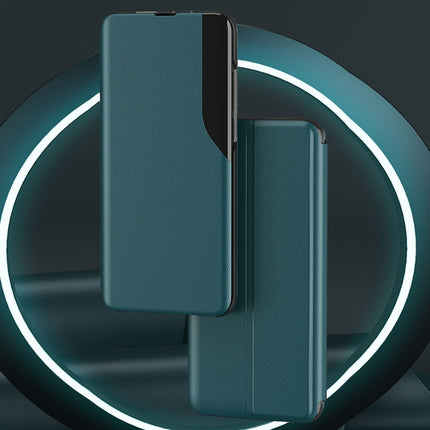 Side Display Magnetic Shockproof Horizontal Flip Leather Case with Holder For iPhone XR(Black)-garmade.com