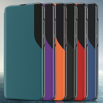 Side Display Magnetic Shockproof Horizontal Flip Leather Case with Holder For iPhone XR(Green)-garmade.com