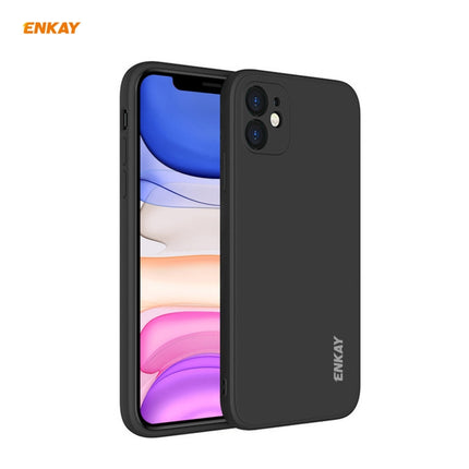 For iPhone 11 Pro Hat-Prince ENKAY ENK-PC064 Liquid Silicone Straight Edge Shockproof Protective Case(Black)-garmade.com