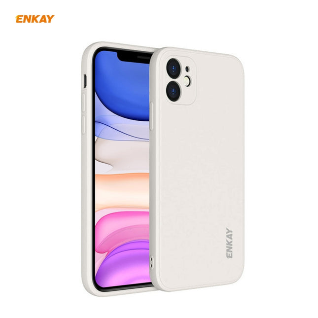 For iPhone 11 Pro Hat-Prince ENKAY ENK-PC064 Liquid Silicone Straight Edge Shockproof Protective Case(Beige)-garmade.com