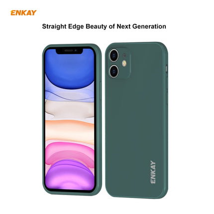 For iPhone 11 Pro Hat-Prince ENKAY ENK-PC064 Liquid Silicone Straight Edge Shockproof Protective Case(Light Green)-garmade.com