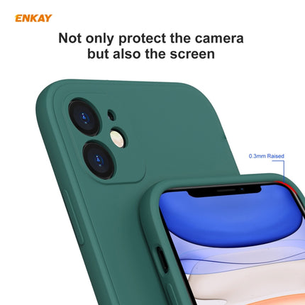 For iPhone 11 Pro Hat-Prince ENKAY ENK-PC064 Liquid Silicone Straight Edge Shockproof Protective Case(Light Green)-garmade.com