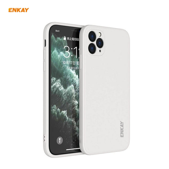 For iPhone 11 Pro Hat-Prince ENKAY ENK-PC065 Liquid Silicone Straight Edge Shockproof Protective Case(Beige)-garmade.com