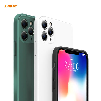 For iPhone 11 Pro Hat-Prince ENKAY ENK-PC065 Liquid Silicone Straight Edge Shockproof Protective Case(Dark Green)-garmade.com