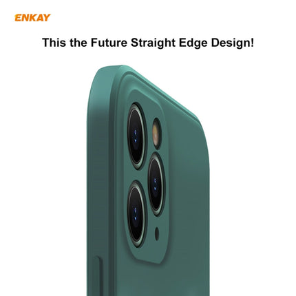 For iPhone 11 Pro Hat-Prince ENKAY ENK-PC065 Liquid Silicone Straight Edge Shockproof Protective Case(Light Green)-garmade.com