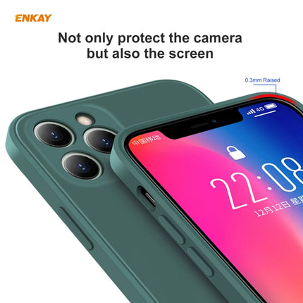 For iPhone 11 Pro Max Hat-Prince ENKAY ENK-PC066 Liquid Silicone Straight Edge Shockproof Protective Case(Light Green)-garmade.com