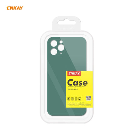 For iPhone 11 Pro Max Hat-Prince ENKAY ENK-PC066 Liquid Silicone Straight Edge Shockproof Protective Case(Light Green)-garmade.com