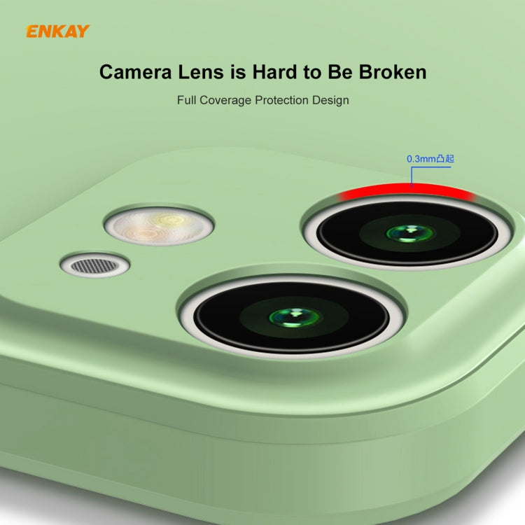 For iPhone 12 Hat-Prince ENKAY ENK-PC068 Liquid Silicone Straight Edge Shockproof Protective Case(Beige)-garmade.com