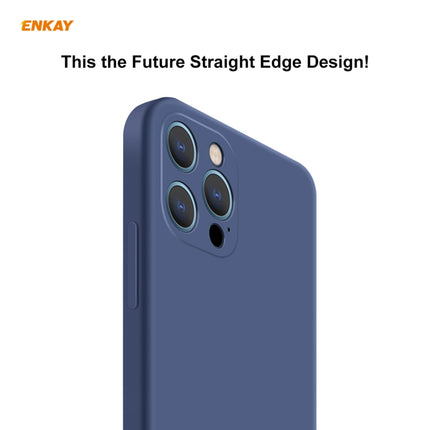 Hat-Prince ENKAY ENK-PC0702 Liquid Silicone Straight Edge Shockproof Case + 0.26mm 9H 2.5D Full Glue Tempered Glass Film(Black)-garmade.com