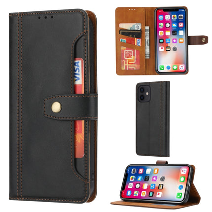 Calf Texture Double Fold Clasp Horizontal Flip Leather Case with Photo Frame & Holder & Card Slots & Wallet For iPhone 12 mini(Black)-garmade.com