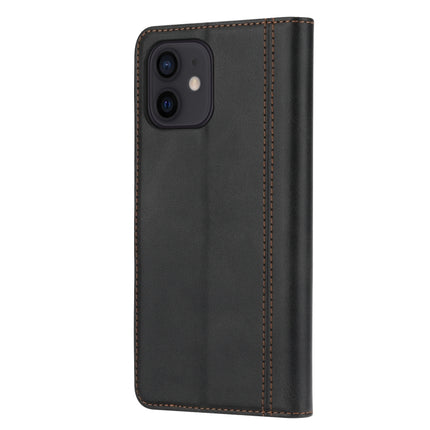 Calf Texture Double Fold Clasp Horizontal Flip Leather Case with Photo Frame & Holder & Card Slots & Wallet For iPhone 12 mini(Black)-garmade.com