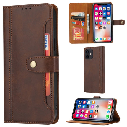 Calf Texture Double Fold Clasp Horizontal Flip Leather Case with Photo Frame & Holder & Card Slots & Wallet For iPhone 12 mini(Coffee)-garmade.com