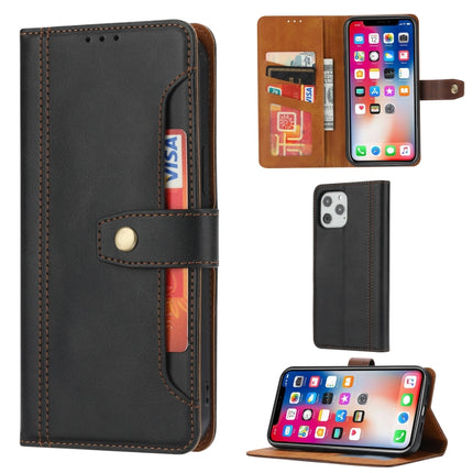 Calf Texture Double Fold Clasp Horizontal Flip Leather Case with Photo Frame & Holder & Card Slots & Wallet (Black)-garmade.com