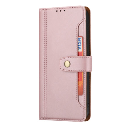 Calf Texture Double Fold Clasp Horizontal Flip Leather Case with Photo Frame & Holder & Card Slots & Wallet (Rose Gold)-garmade.com