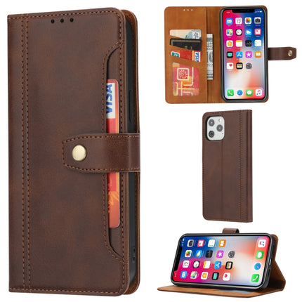 Calf Texture Double Fold Clasp Horizontal Flip Leather Case with Photo Frame & Holder & Card Slots & Wallet (Coffee)-garmade.com