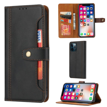 Calf Texture Double Fold Clasp Horizontal Flip Leather Case with Photo Frame & Holder & Card Slots & Wallet For iPhone 12 Pro Max(Black)-garmade.com