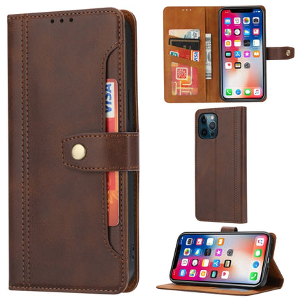 Calf Texture Double Fold Clasp Horizontal Flip Leather Case with Photo Frame & Holder & Card Slots & Wallet For iPhone 12 Pro Max(Coffee)-garmade.com