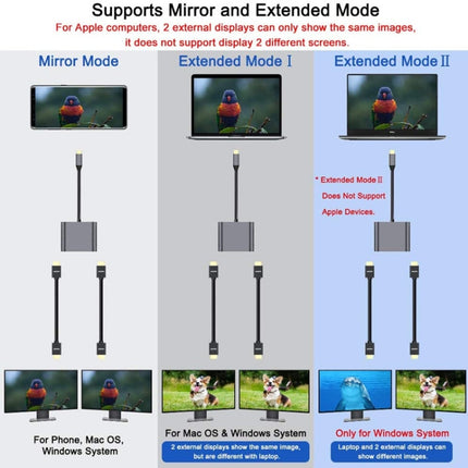 ZS-SGSHDMI USB-C / Type-C to Dual HDMI Adapter-garmade.com