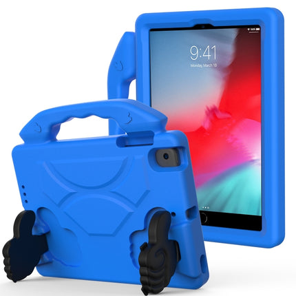 For iPad Mini 5/4/3/2/1 EVA Material Children Flat Anti Falling Cover Protective Shell With Thumb Bracket(Blue)-garmade.com