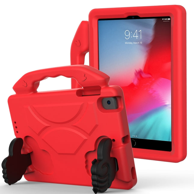 For iPad Mini 5/4/3/2/1 EVA Material Children Flat Anti Falling Cover Protective Shell With Thumb Bracket(Red)-garmade.com