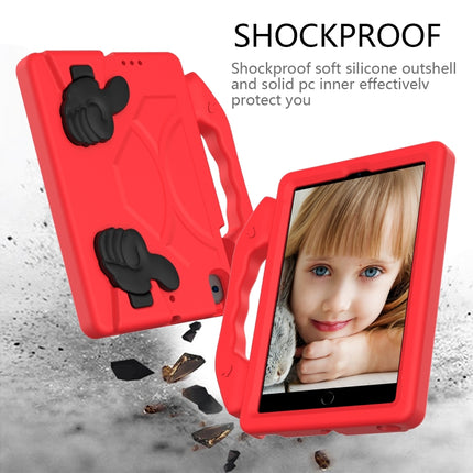 For iPad Mini 5/4/3/2/1 EVA Material Children Flat Anti Falling Cover Protective Shell With Thumb Bracket(Red)-garmade.com
