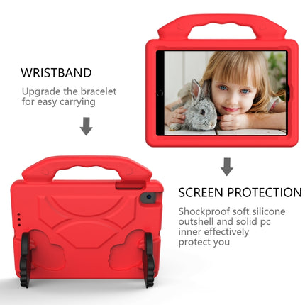 For iPad Mini 5/4/3/2/1 EVA Material Children Flat Anti Falling Cover Protective Shell With Thumb Bracket(Red)-garmade.com