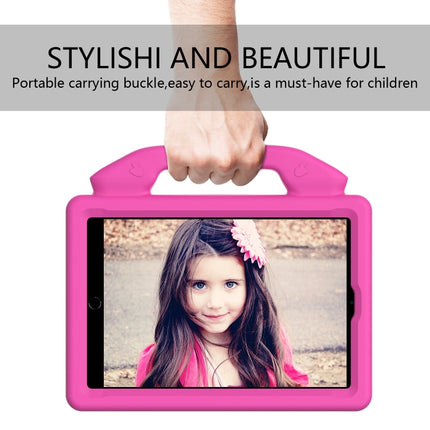 For iPad Mini 5/4/3/2/1 EVA Material Children Flat Anti Falling Cover Protective Shell With Thumb Bracket(RoseRed)-garmade.com