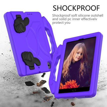 For iPad Mini 5/4/3/2/1 EVA Material Children Flat Anti Falling Cover Protective Shell With Thumb Bracket(Purple)-garmade.com