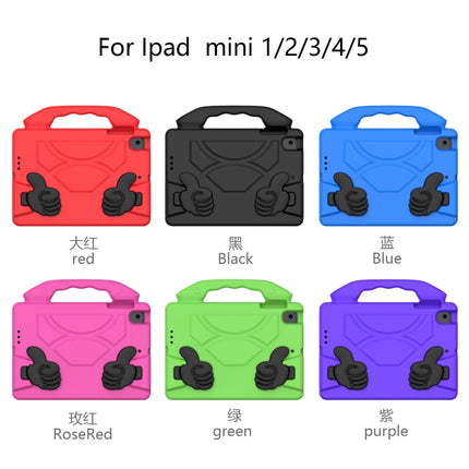 For iPad Mini 5/4/3/2/1 EVA Material Children Flat Anti Falling Cover Protective Shell With Thumb Bracket(Purple)-garmade.com