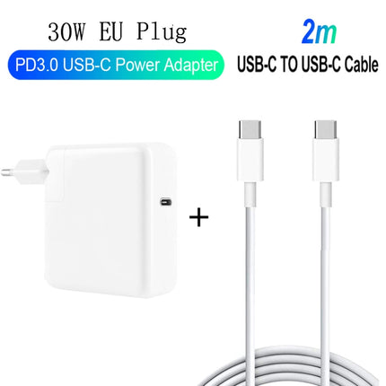 2 in 1 PD 30W USB-C / Type-C + 3A PD 3.0 USB-C / Type-C to USB-C / Type-C Fast Charge Data Cable Set, Cable Length: 2m, EU Plug-garmade.com