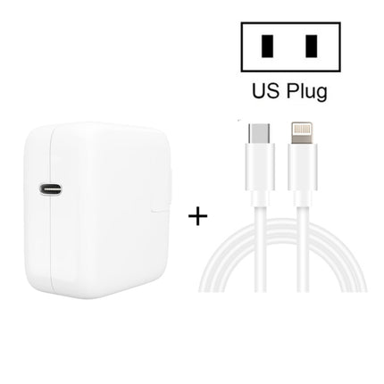 2 in 1 PD3.0 30W USB-C / Type-C Travel Charger with Detachable Foot + PD3.0 3A USB-C / Type-C to 8 Pin Fast Charge Data Cable Set, Cable Length: 1m, US Plug-garmade.com