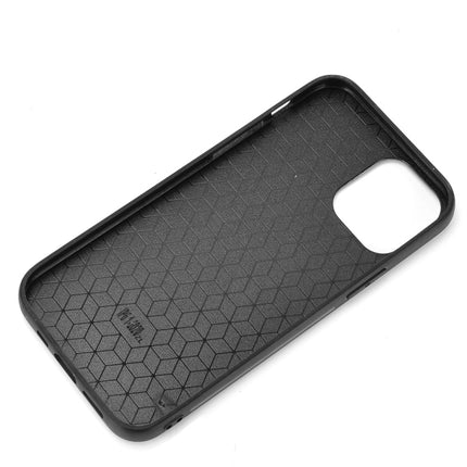 Shockproof Sewing Cow Pattern Skin PC + PU + TPU Case For iPhone 12 / 12 Pro(Black)-garmade.com