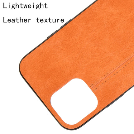 Shockproof Sewing Cow Pattern Skin PC + PU + TPU Case For iPhone 12 mini(Orange)-garmade.com
