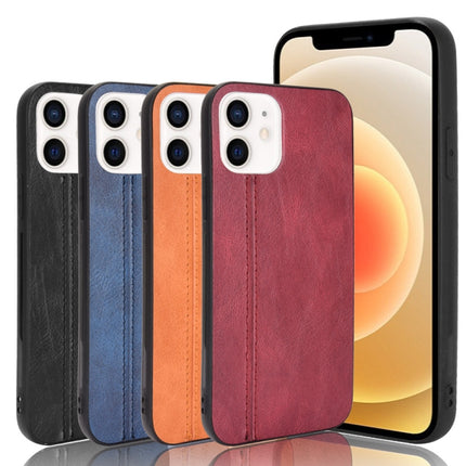 Shockproof Sewing Cow Pattern Skin PC + PU + TPU Case For iPhone 12 mini(Orange)-garmade.com