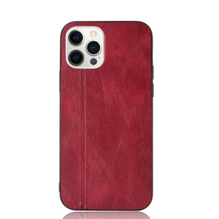 Shockproof Sewing Cow Pattern Skin PC + PU + TPU Case For iPhone 12 Pro Max(Red)-garmade.com