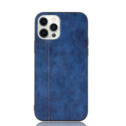 Shockproof Sewing Cow Pattern Skin PC + PU + TPU Case For iPhone 12 Pro Max(Blue)-garmade.com