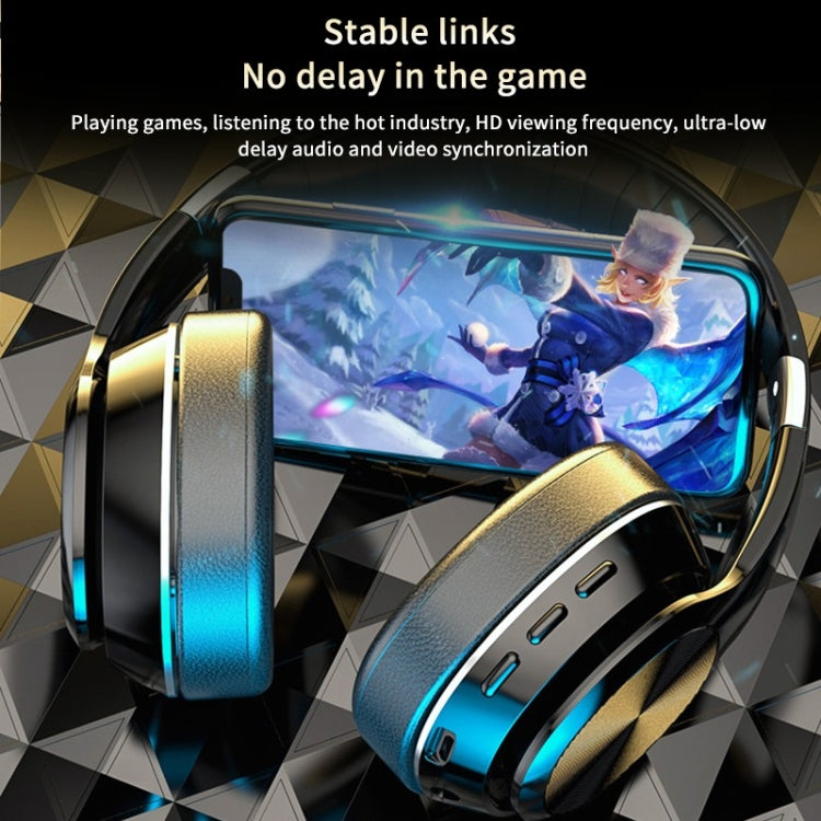 VJ320 Bluetooth 5.0 Head-mounted Foldable Wireless Headphones Support TF Card with Mic(Black)-garmade.com