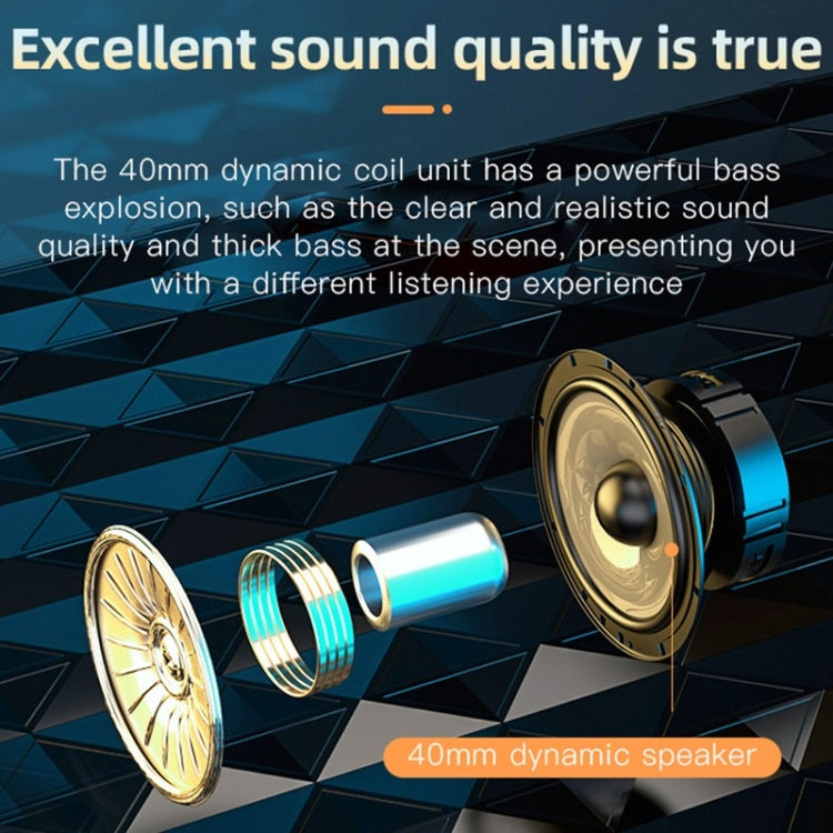 VJ320 Bluetooth 5.0 Head-mounted Foldable Wireless Headphones Support TF Card with Mic(Black)-garmade.com