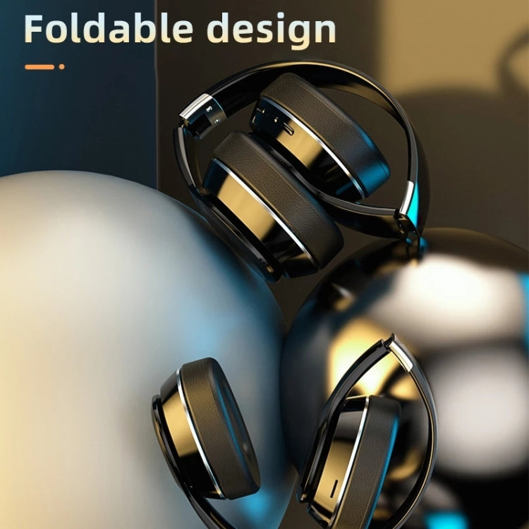 VJ320 Bluetooth 5.0 Head-mounted Foldable Wireless Headphones Support TF Card with Mic(Black)-garmade.com