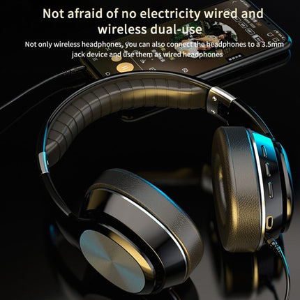 VJ320 Bluetooth 5.0 Head-mounted Foldable Wireless Headphones Support TF Card with Mic(Black)-garmade.com