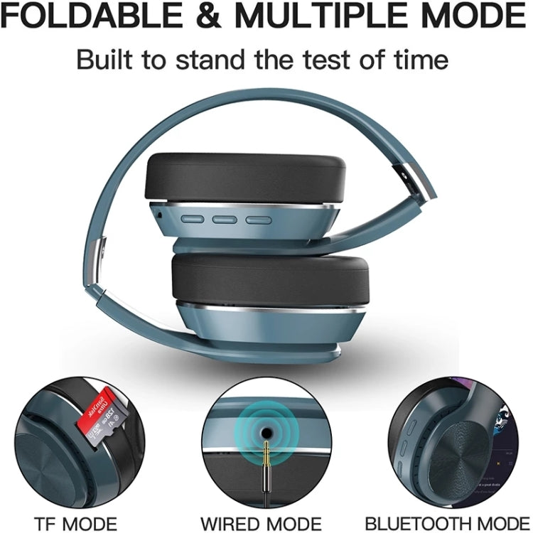 VJ320 Bluetooth 5.0 Head-mounted Foldable Wireless Headphones Support TF Card with Mic(Black)-garmade.com