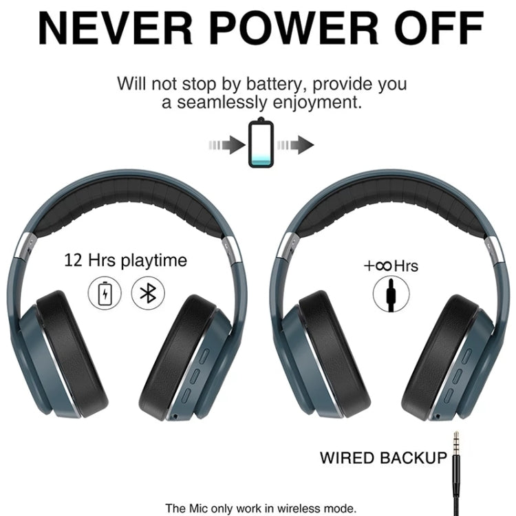 VJ320 Bluetooth 5.0 Head-mounted Foldable Wireless Headphones Support TF Card with Mic(Black)-garmade.com