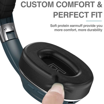 VJ320 Bluetooth 5.0 Head-mounted Foldable Wireless Headphones Support TF Card with Mic(Blue)-garmade.com