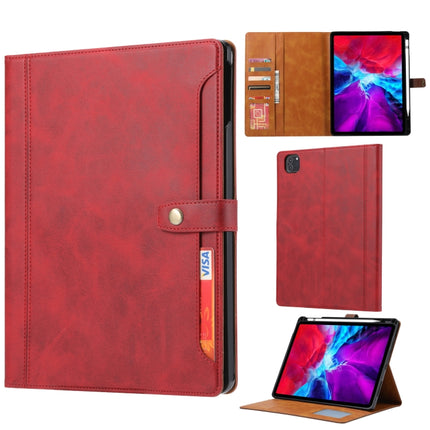 Calf Texture Double Fold Clasp Horizontal Flip Leather Case with Photo Frame & Holder & Card Slots & Wallet For iPad Air 2022 / 2020 10.9(Red)-garmade.com