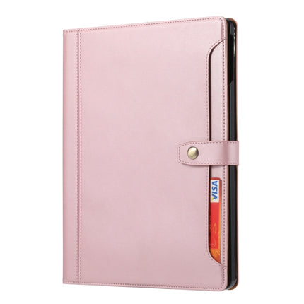 Calf Texture Double Fold Clasp Horizontal Flip Leather Case with Photo Frame & Holder & Card Slots & Wallet For iPad Air 2022 / 2020 10.9(Rose Gold)-garmade.com