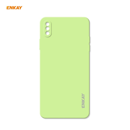 ENKAY ENK-PC071 Hat-Prince Liquid Silicone Straight Edge Shockproof Protective Case For iPhone XS / X(Light Green)-garmade.com