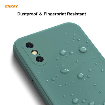 ENKAY ENK-PC071 Hat-Prince Liquid Silicone Straight Edge Shockproof Protective Case For iPhone XS / X(Dark Green)-garmade.com