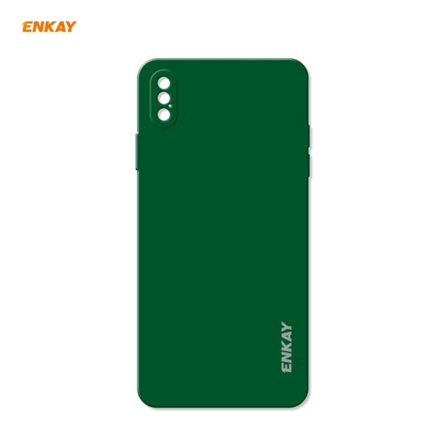 ENKAY ENK-PC072 Hat-Prince Liquid Silicone Straight Edge Shockproof Protective Case For iPhone XS Max(Dark Green)-garmade.com