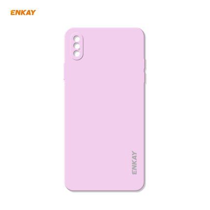 ENKAY ENK-PC072 Hat-Prince Liquid Silicone Straight Edge Shockproof Protective Case For iPhone XS Max(Purple)-garmade.com