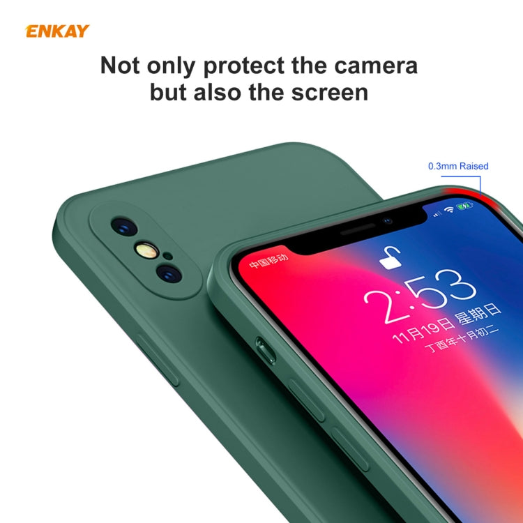 ENKAY ENK-PC072 Hat-Prince Liquid Silicone Straight Edge Shockproof Protective Case For iPhone XS Max(White)-garmade.com